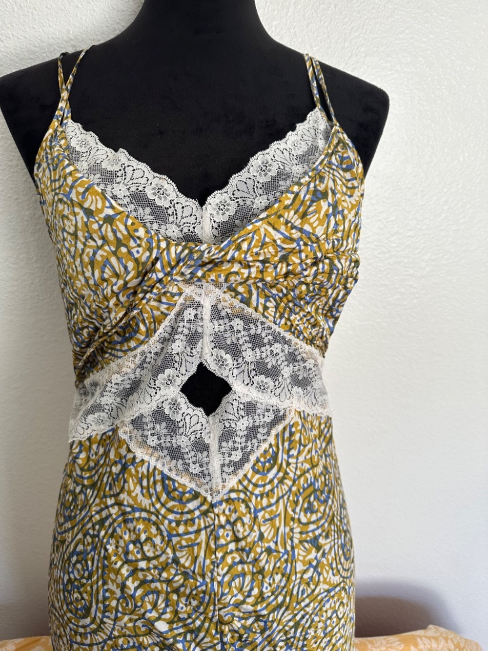 Anthropologie Lace Inset Slip Midi Dress - Picture 4 of 8